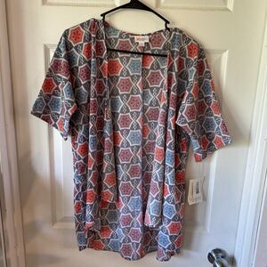 LulaRoe Cardigan Women’s Size 3 Colorful Short Sleeve Bianka Geometric NWT